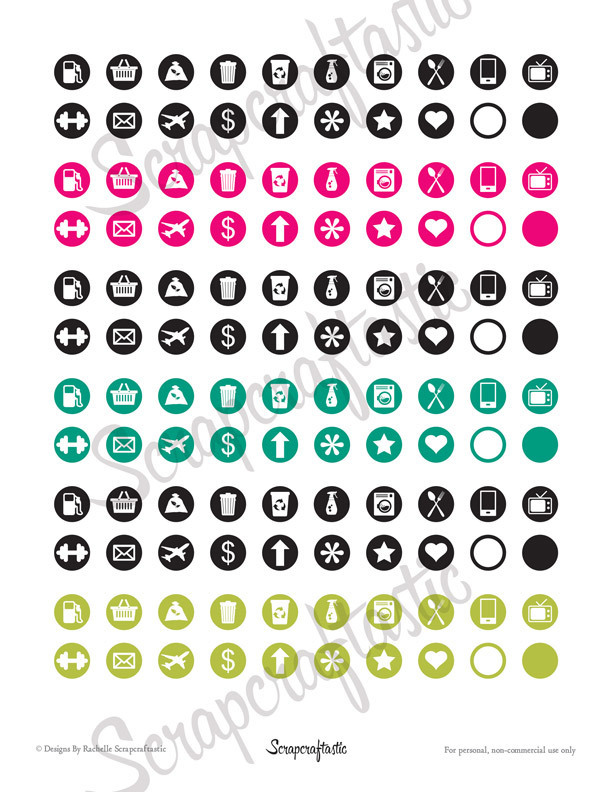 Planner Pro Icon Set | Printable Planner Stickers, Erin Condren, ECLP, Mambi Happy Planner, Travelers Notebook, Filofax, Personal Planner