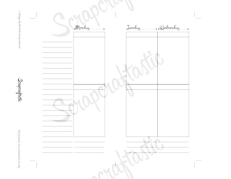 Deluxe Planner Printable Insert Refill Undated WO4P Personal Size Filofax, Kikki K, ColorCrush with MAMBI Happy Planner Size Full Boxes
