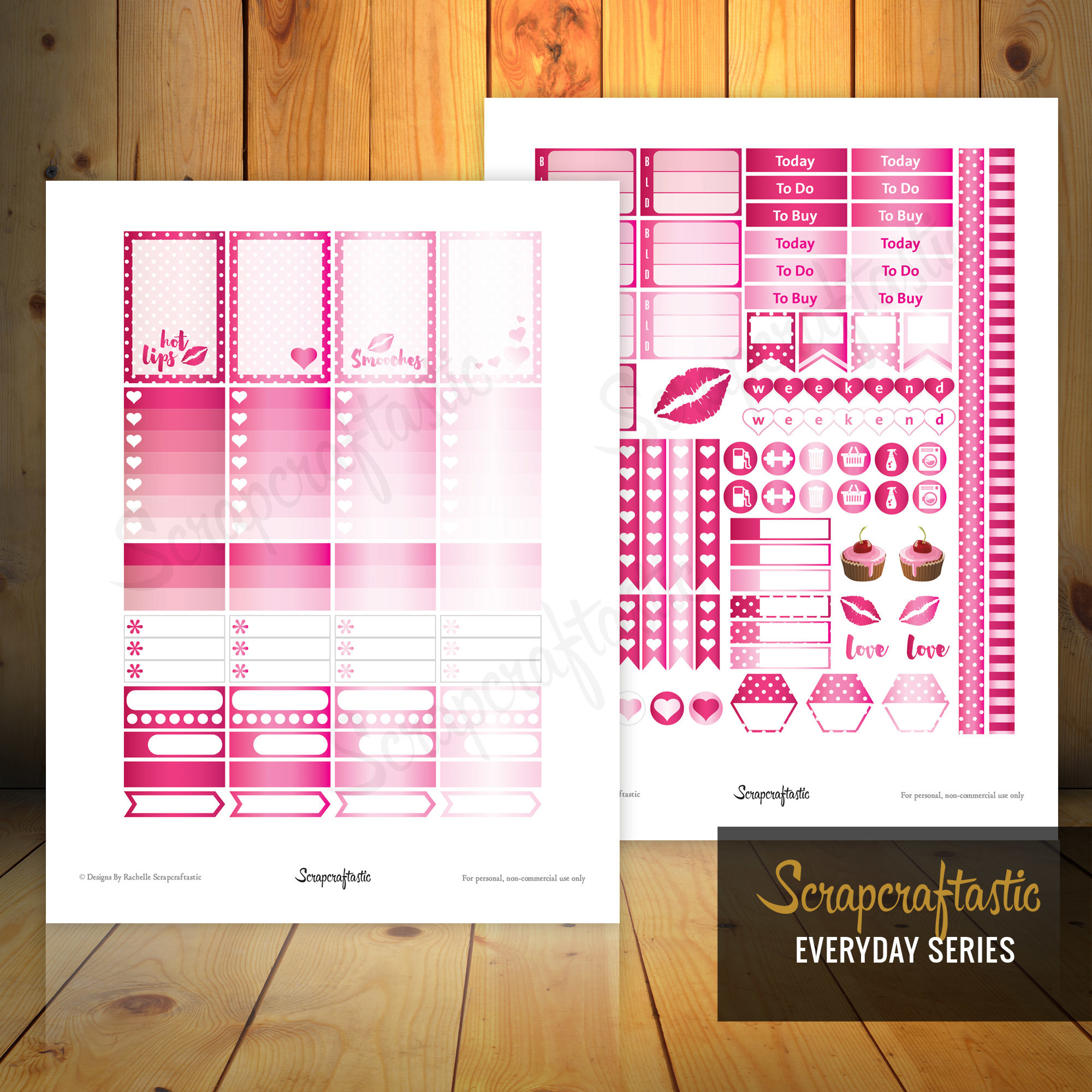 Pinkness Printable Planner Stickers | Classic Mambi Happy Planner Full Boxes | Half Box and other printable stickers for any planner 01017