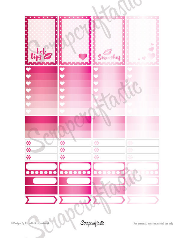 Pinkness Printable Planner Stickers | Classic Mambi Happy Planner Full Boxes | Half Box and other printable stickers for any planner