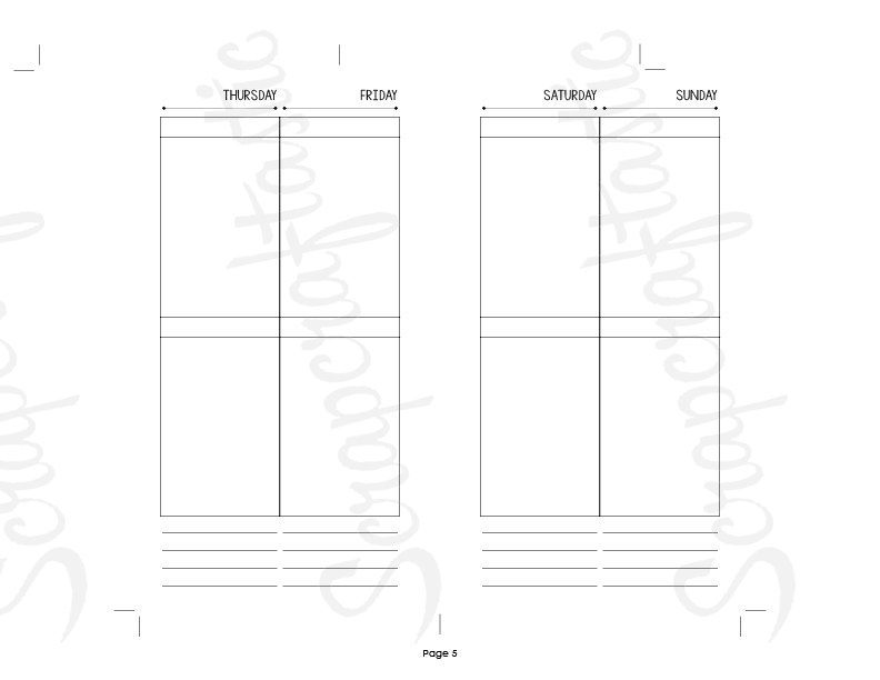 Deluxe Planner Printable Insert Refill Undated WO4P Personal Size Filofax, Kikki K, ColorCrush with MAMBI Happy Planner Size Full Boxes