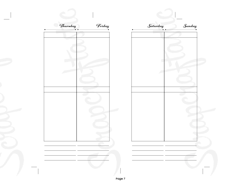Deluxe Planner Printable Insert Refill Undated WO4P Personal Size Filofax, Kikki K, ColorCrush with MAMBI Happy Planner Size Full Boxes