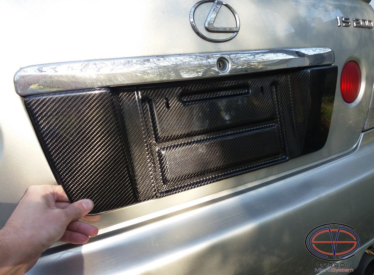 Short number plate panel surround from Carbon Fiber for Lexus is200, is300