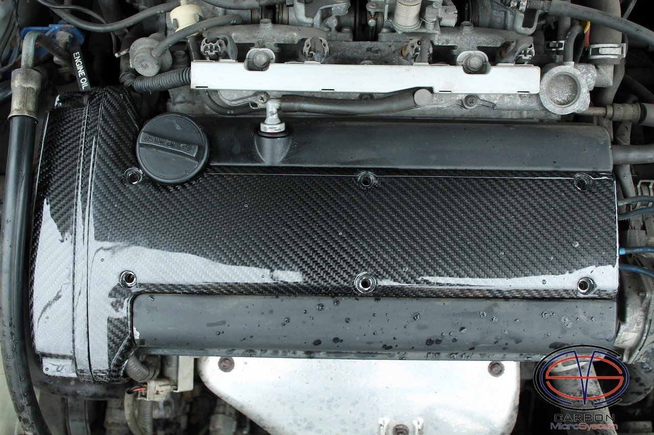 Timing belt cover and spark plug cover from Carbon Fiber for 4A-GE engine (Gen4-5) 2017-10