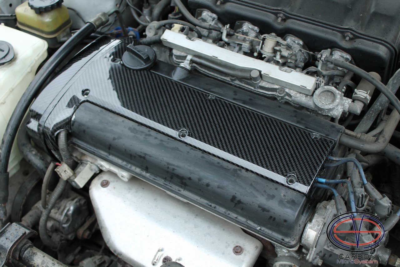 Timing belt cover and spark plug cover from Carbon Fiber for 4A-GE engine (Gen4-5)