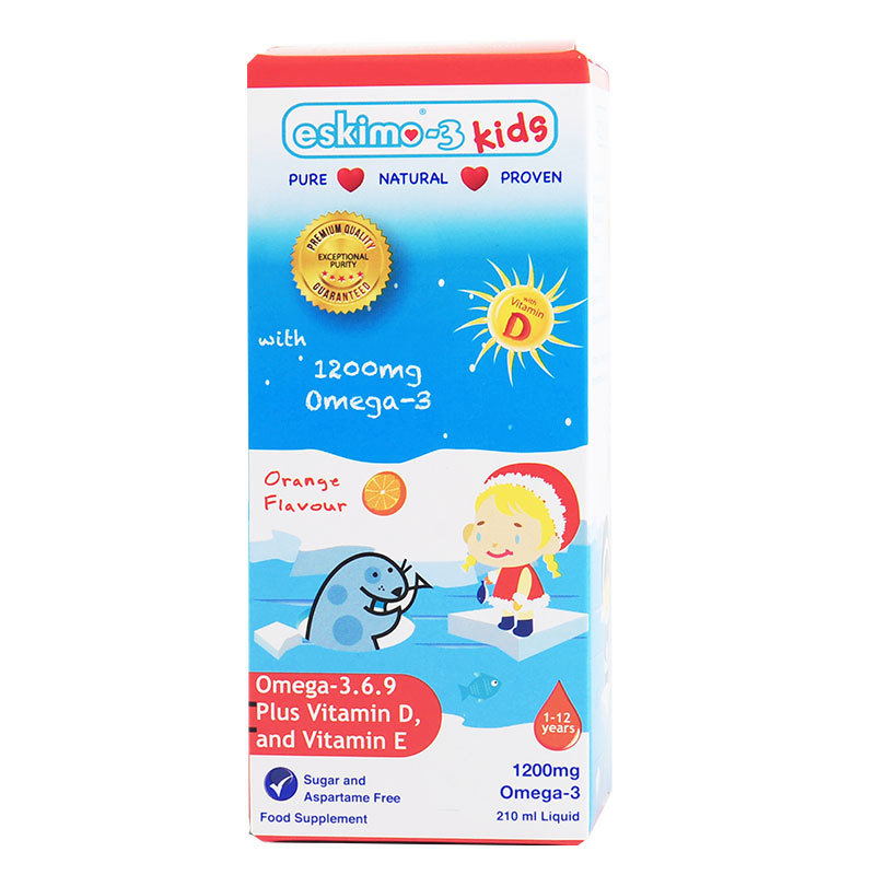 Eskimo-3 Kids - Omega-3.6.9 and Vitamin D3 - Orange Flavour 00012