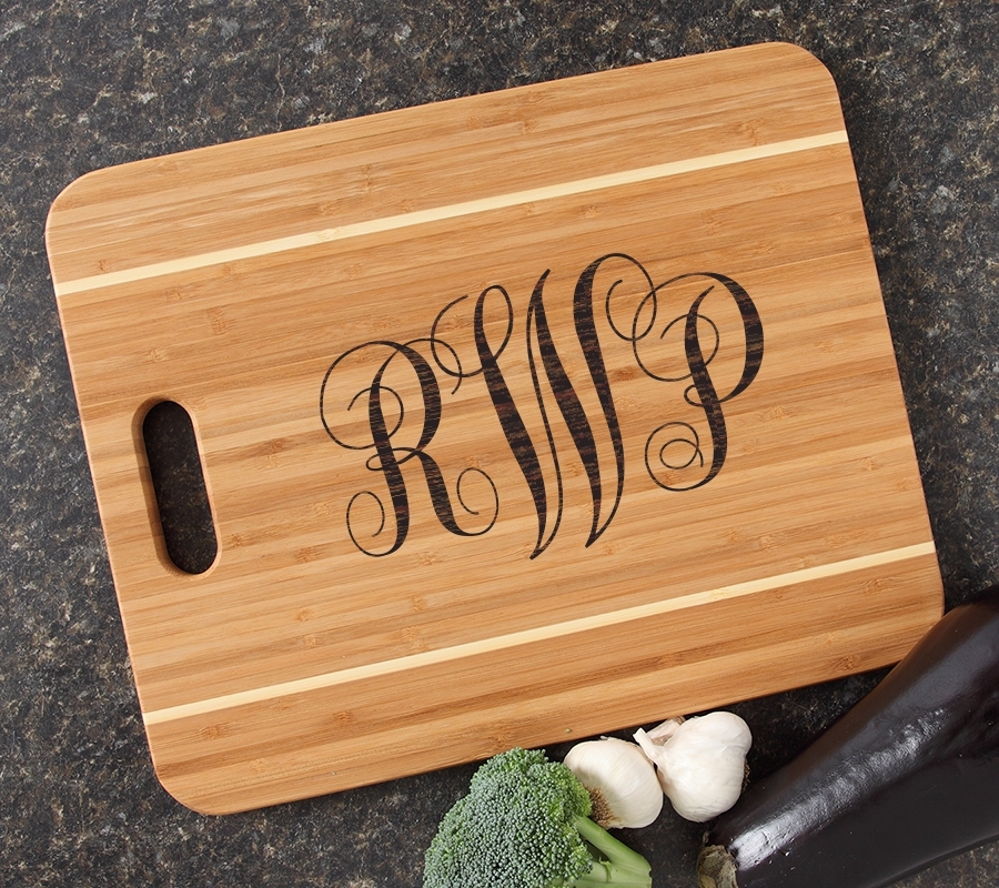 Personalized Cutting Board Engraved 15x12 Handle DESIGN 1 CBA-001