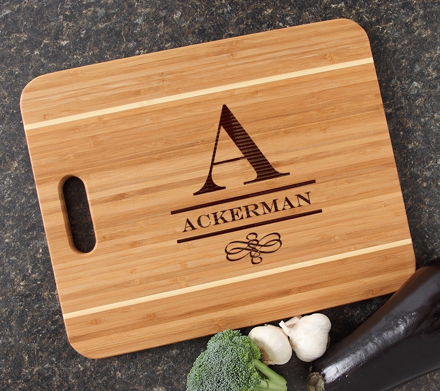 Personalized Cutting Board Engraved 15x12 Handle DESIGN 12 CBA-012