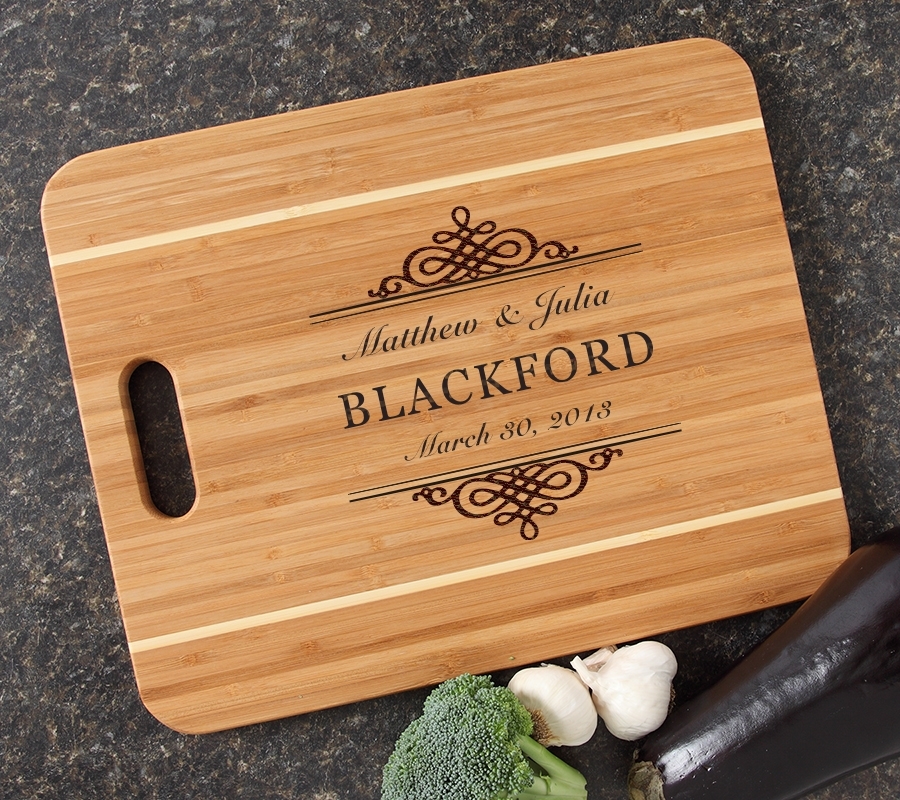 Personalized Cutting Board Engraved 15x12 Handle DESIGN 14 CBA-014