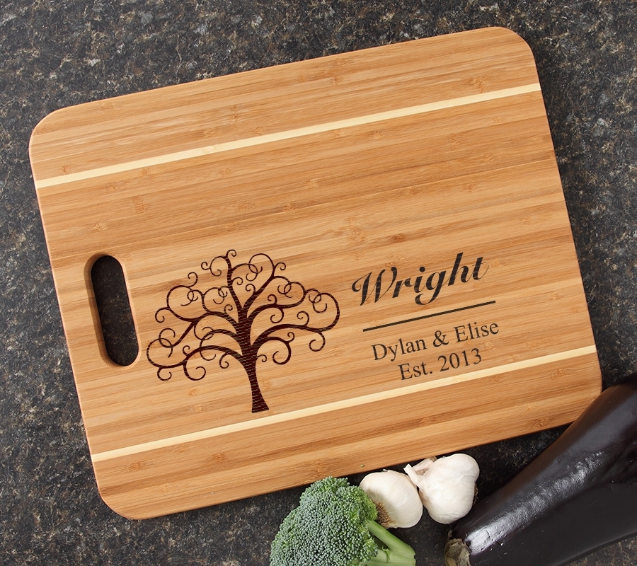 Personalized Cutting Board Engraved 15x12 Handle DESIGN 18 CBA-018