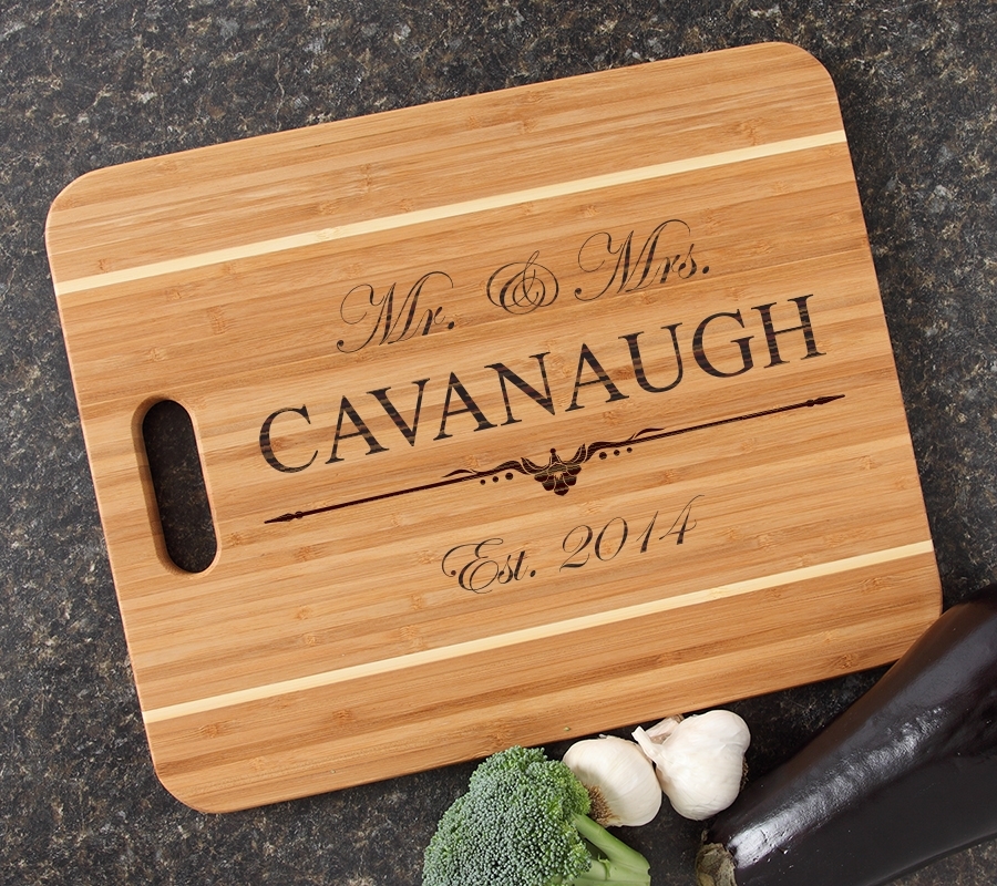 Personalized Cutting Board Engraved 15x12 Handle DESIGN 19 CBA-019