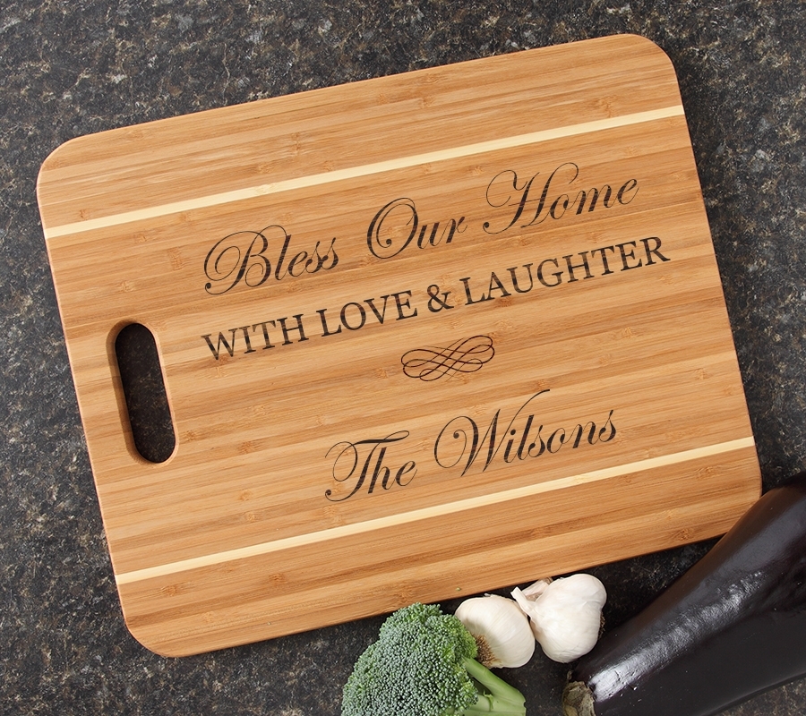 Personalized Cutting Board Engraved 15x12 Handle DESIGN 22 CBA-022