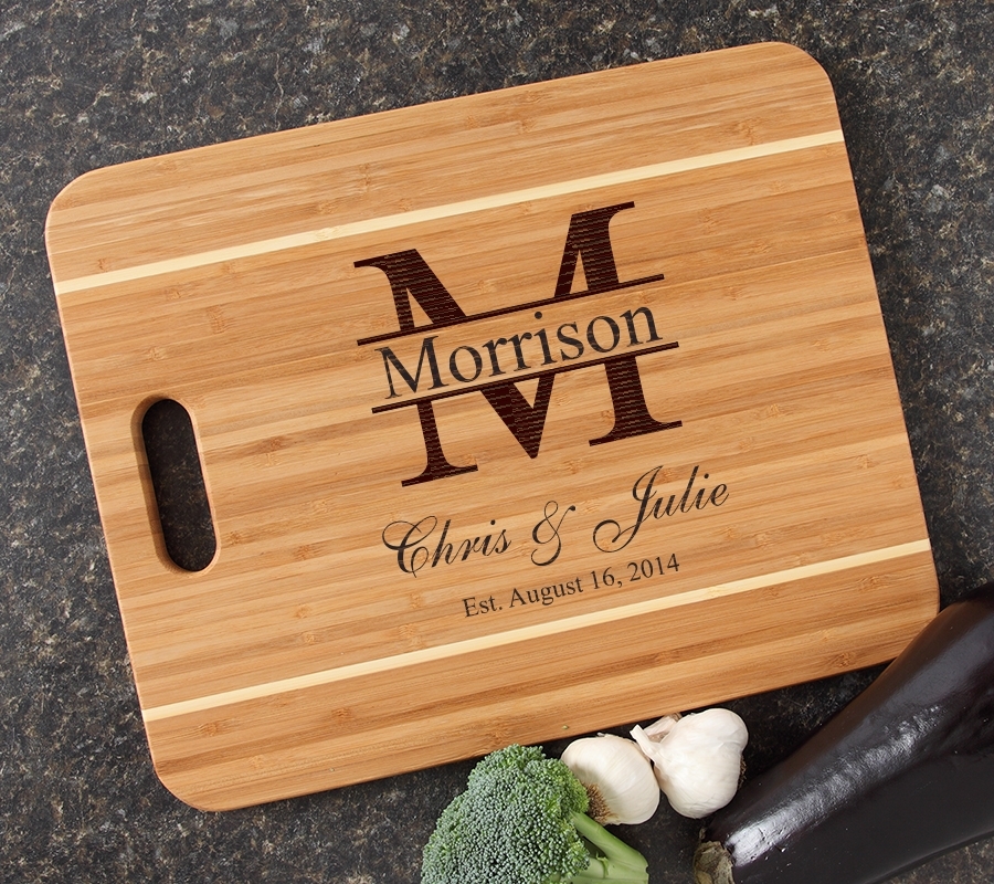 Personalized Cutting Board Engraved 15x12 Handle DESIGN 24 CBA-024