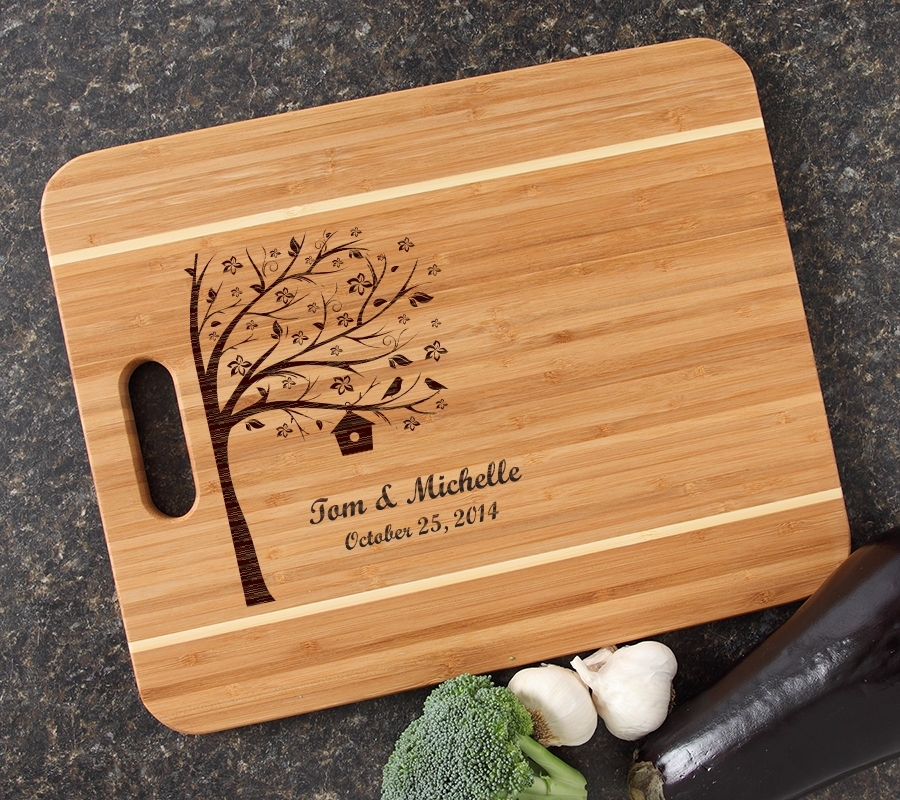 Personalized Cutting Board Engraved 15x12 Handle DESIGN 27 CBA-027