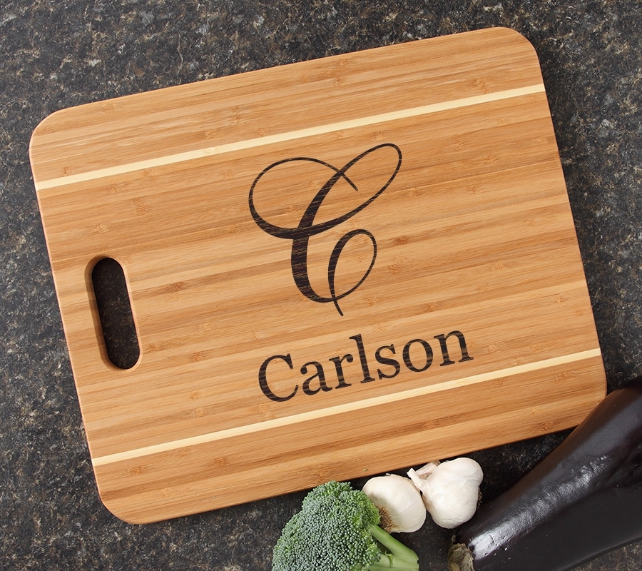 Personalized Cutting Board Engraved 15x12 Handle DESIGN 3 CBA-003