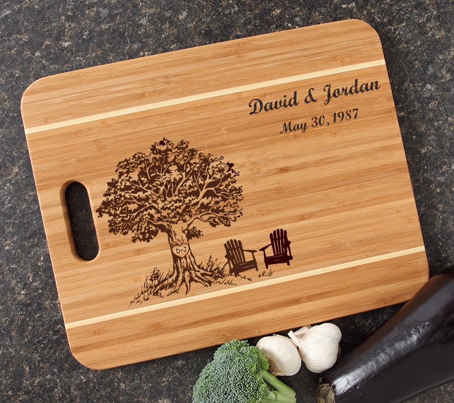 Personalized Cutting Board Engraved 15x12 Handle DESIGN 31 CBA-031