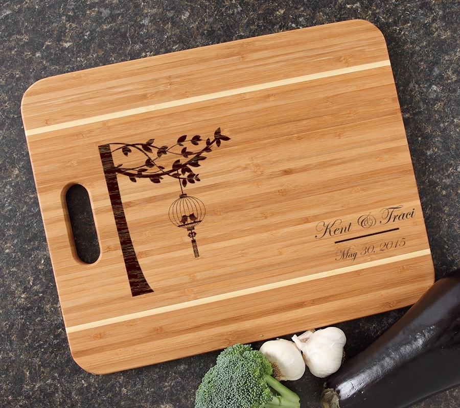 Personalized Cutting Board Engraved 15x12 Handle DESIGN 32 CBA-032