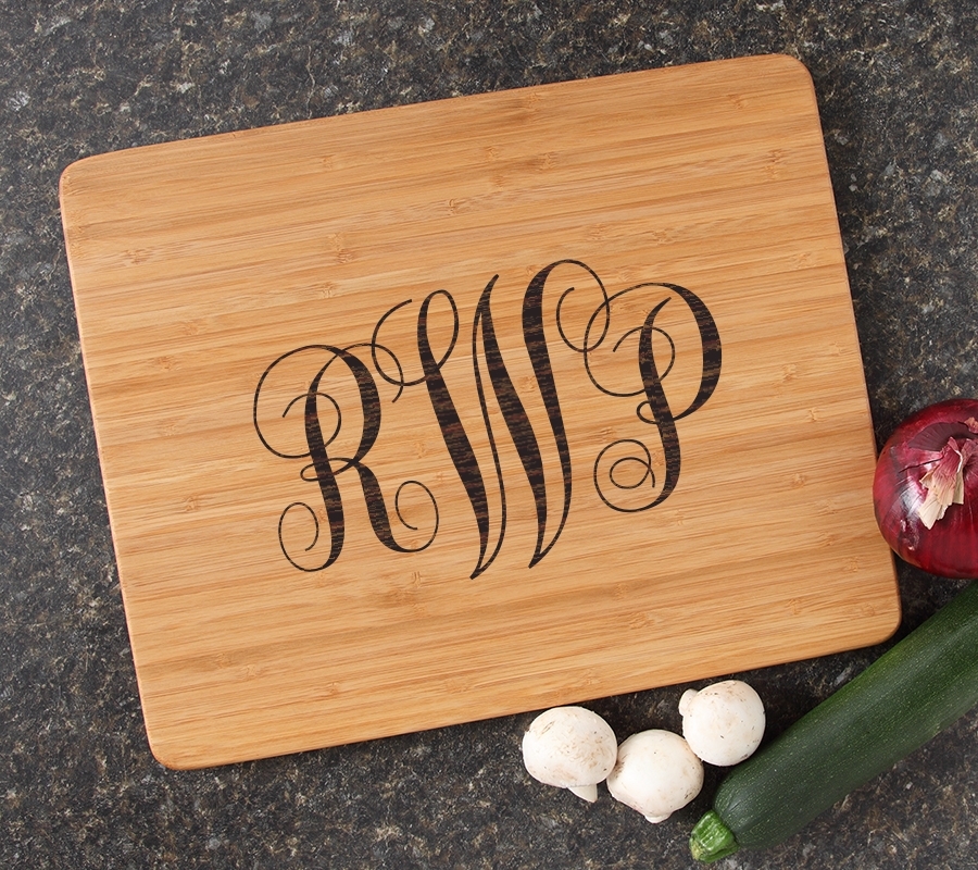 Engraved Bamboo Cutting Board Personalized 15x12 DESIGN 1 CBB-001