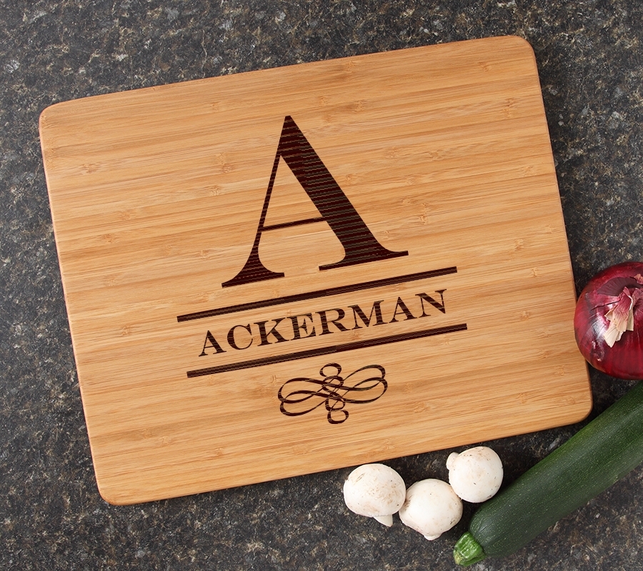 Engraved Bamboo Cutting Board Personalized 15x12 DESIGN 12 CBB-012