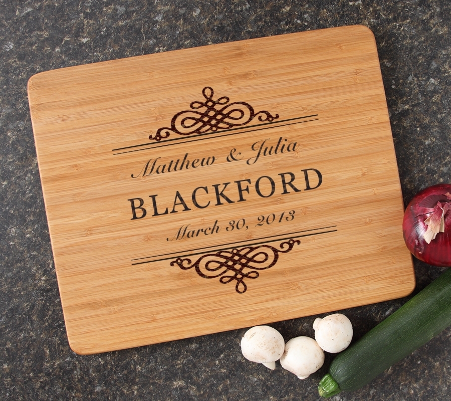 Engraved Bamboo Cutting Board Personalized 15x12 DESIGN 14 CBB-014