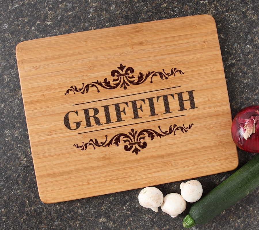 Engraved Bamboo Cutting Board Personalized 15x12 DESIGN 16 CBB-016