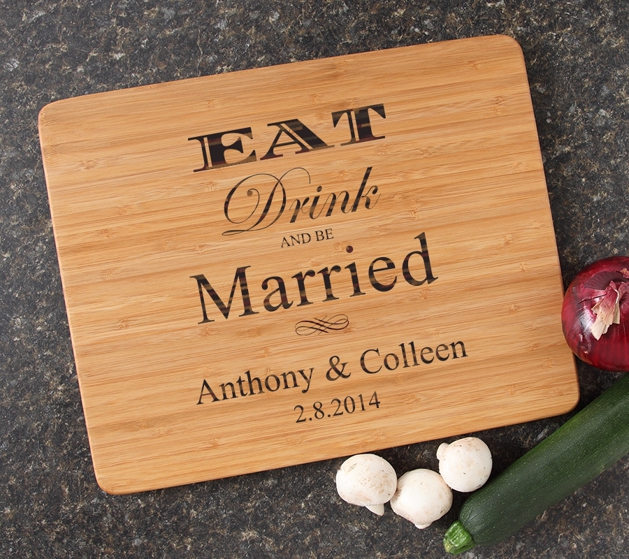 Engraved Bamboo Cutting Board Personalized 15x12 DESIGN 17 CBB-017