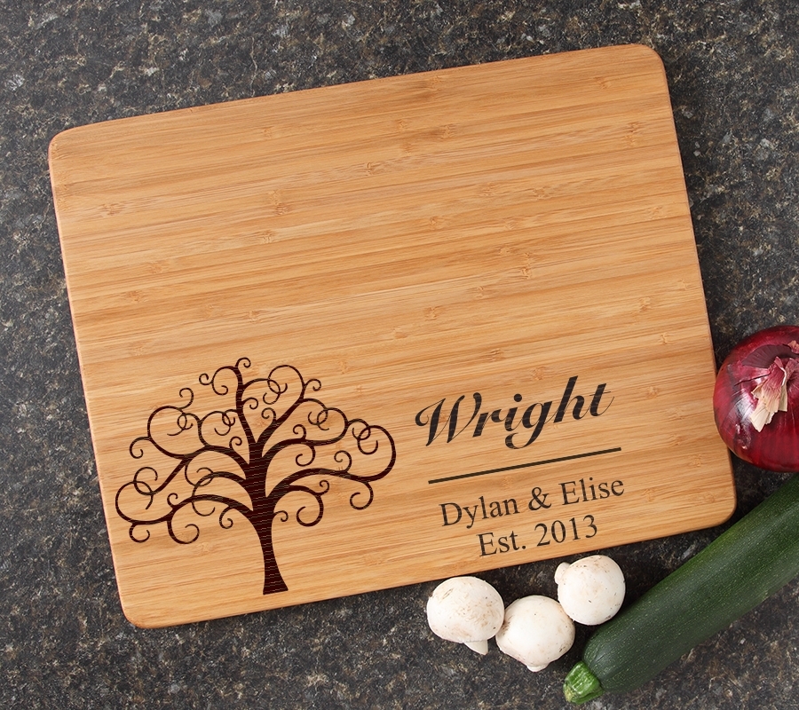 Engraved Bamboo Cutting Board Personalized 15x12 DESIGN 18 CBB-018
