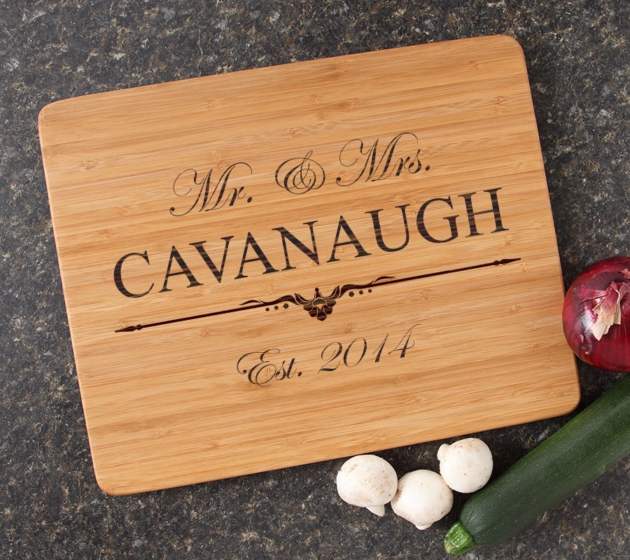 Engraved Bamboo Cutting Board Personalized 15x12 DESIGN 19 CBB-019