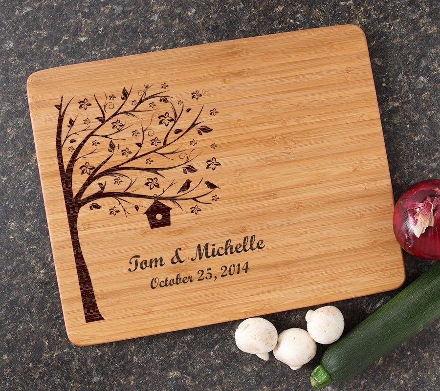 Engraved Bamboo Cutting Board Personalized 15x12 DESIGN 27 CBB-027