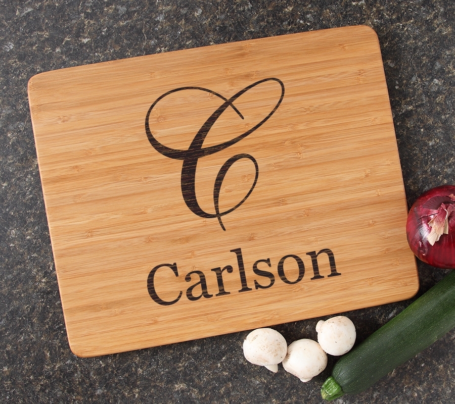 Engraved Bamboo Cutting Board Personalized 15x12 DESIGN 3 CBB-003