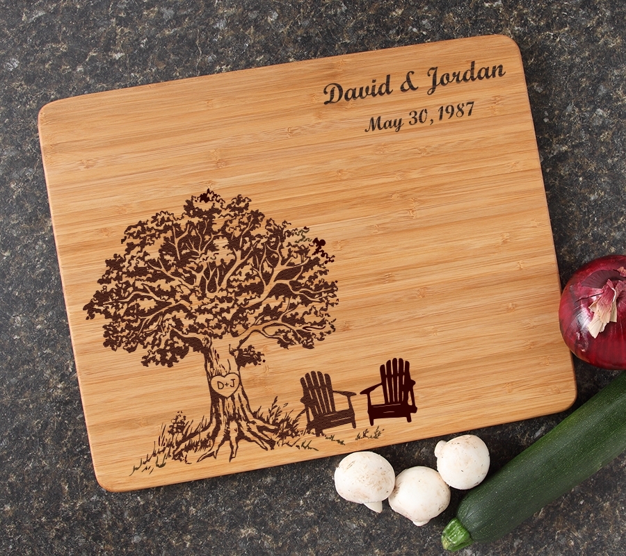 Engraved Bamboo Cutting Board Personalized 15x12 DESIGN 31 CBB-031