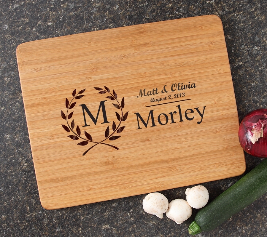 Engraved Bamboo Cutting Board Personalized 15x12 DESIGN 6 CBB-006