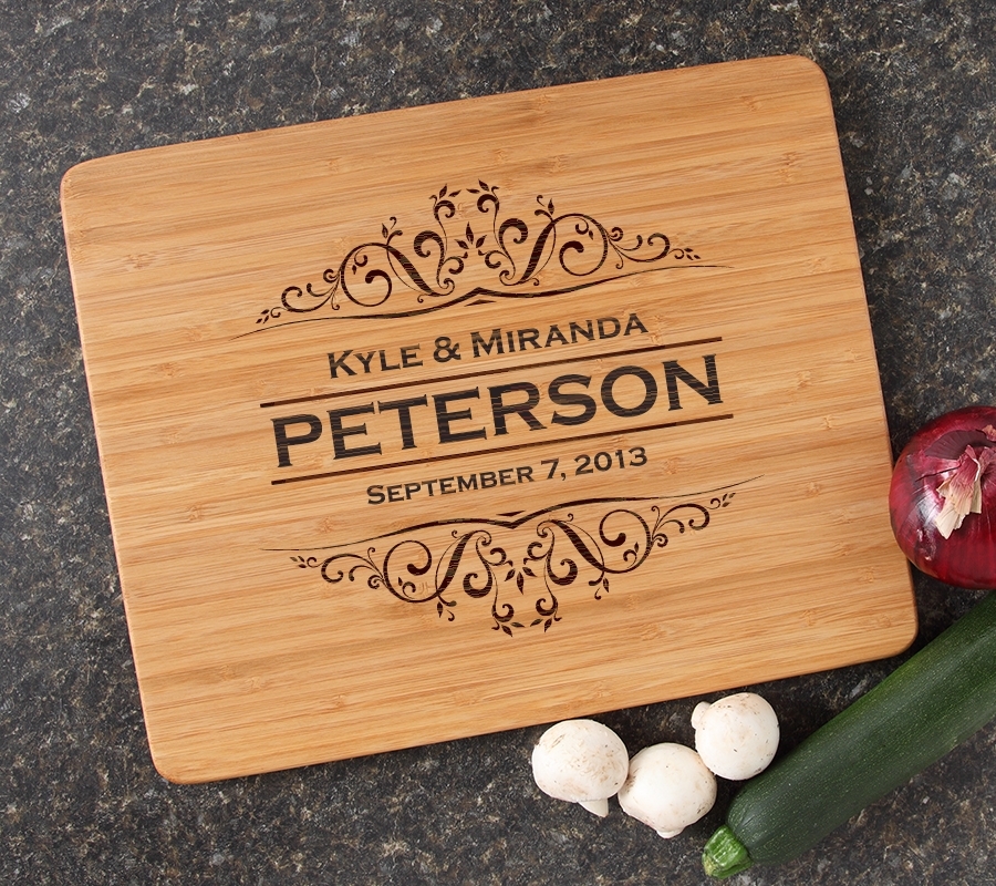 Engraved Bamboo Cutting Board Personalized 15x12 DESIGN 7 CBB-007