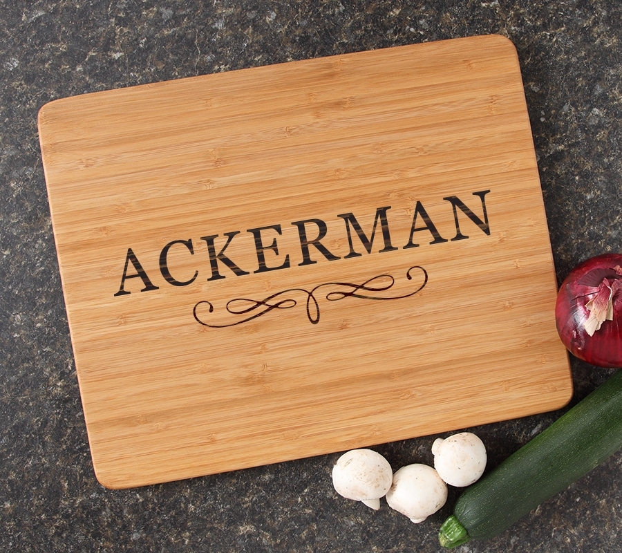 Engraved Bamboo Cutting Board Personalized 15x12 DESIGN 8 CBB-008