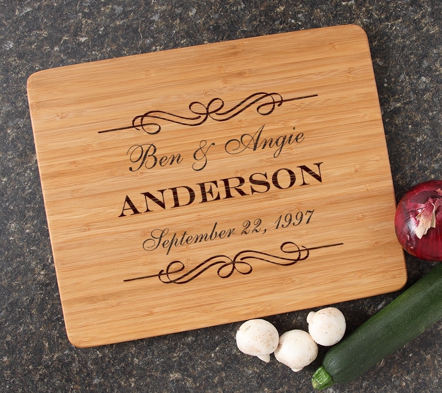 Engraved Bamboo Cutting Board Personalized 15x12 DESIGN 9 CBB-009