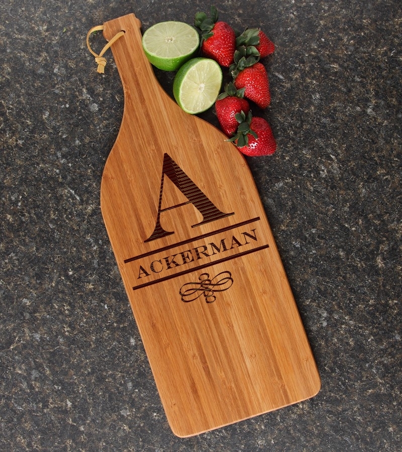 Personalized Cutting Board Engraved Bamboo 16 x 5 DESIGN 12 CBD-012