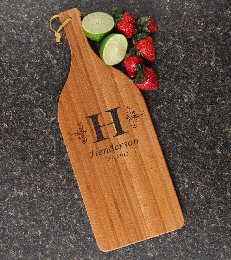Personalized Cutting Board Engraved Bamboo 16 x 5 DESIGN 2 CBD-002