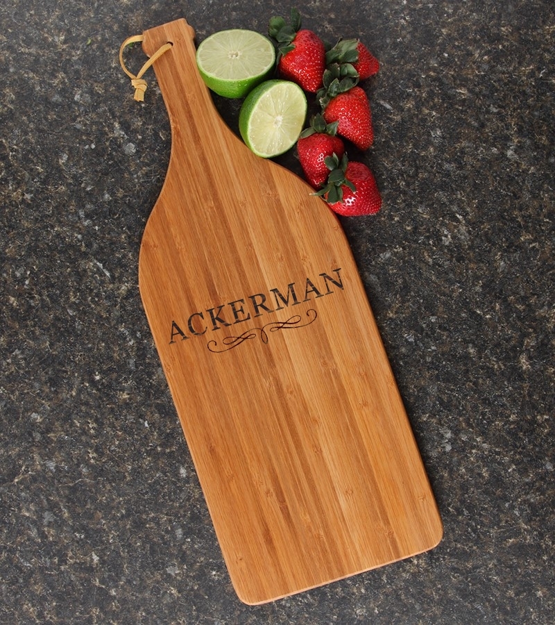 Personalized Cutting Board Engraved Bamboo 16 x 5 DESIGN 8 CBD-008