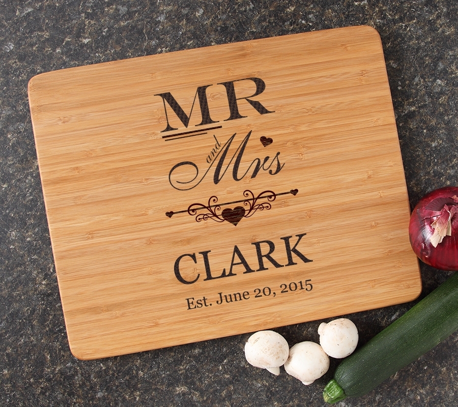 Engraved Bamboo Cutting Board Personalized 15x12 DESIGN 21 CBB-021