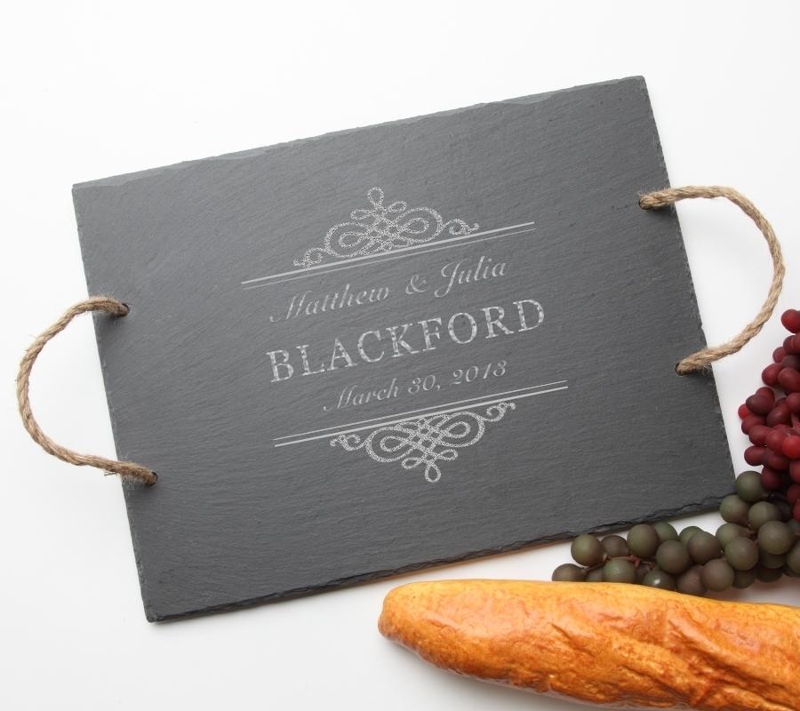 Personalized Slate Serving Tray Rope 15 x 12 DESIGN 14 SST-014