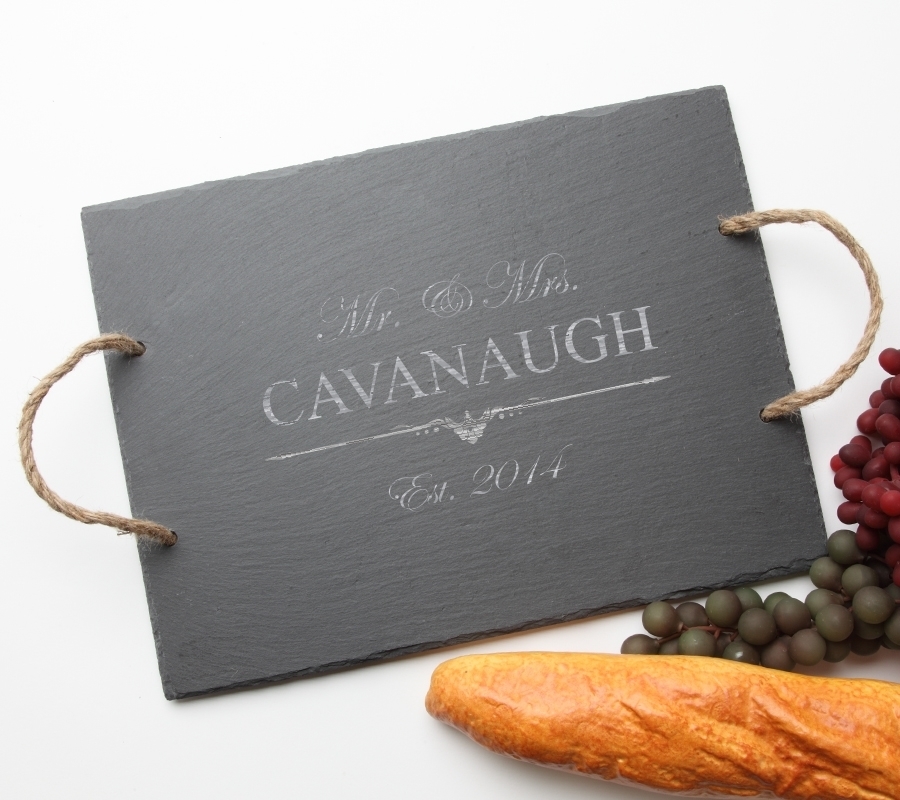Personalized Slate Serving Tray Rope 15 x 12 DESIGN 19 SST-019