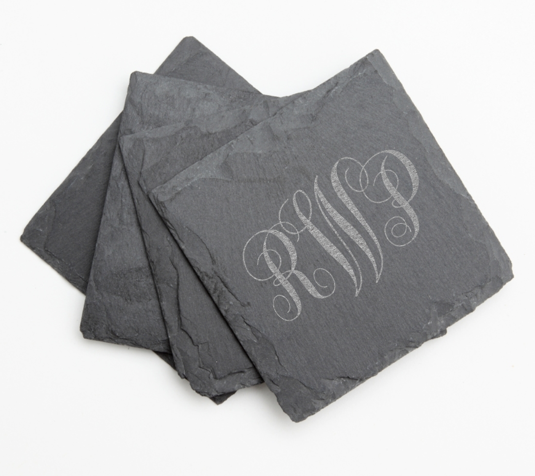 Personalized Slate Coasters Engraved Slate Coaster Set DESIGN 1 SCS-001