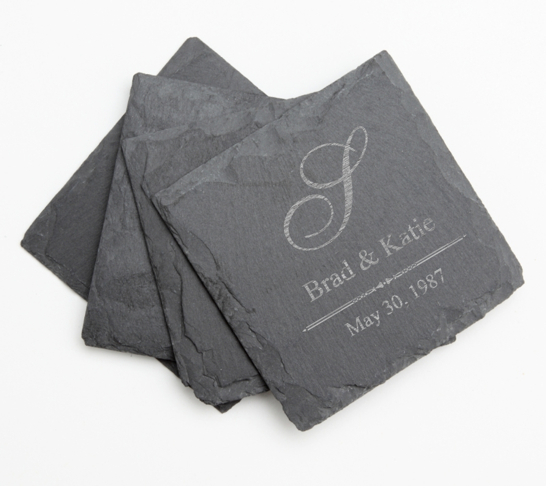 Personalized Slate Coasters Engraved Slate Coaster Set DESIGN 11 SCS-011