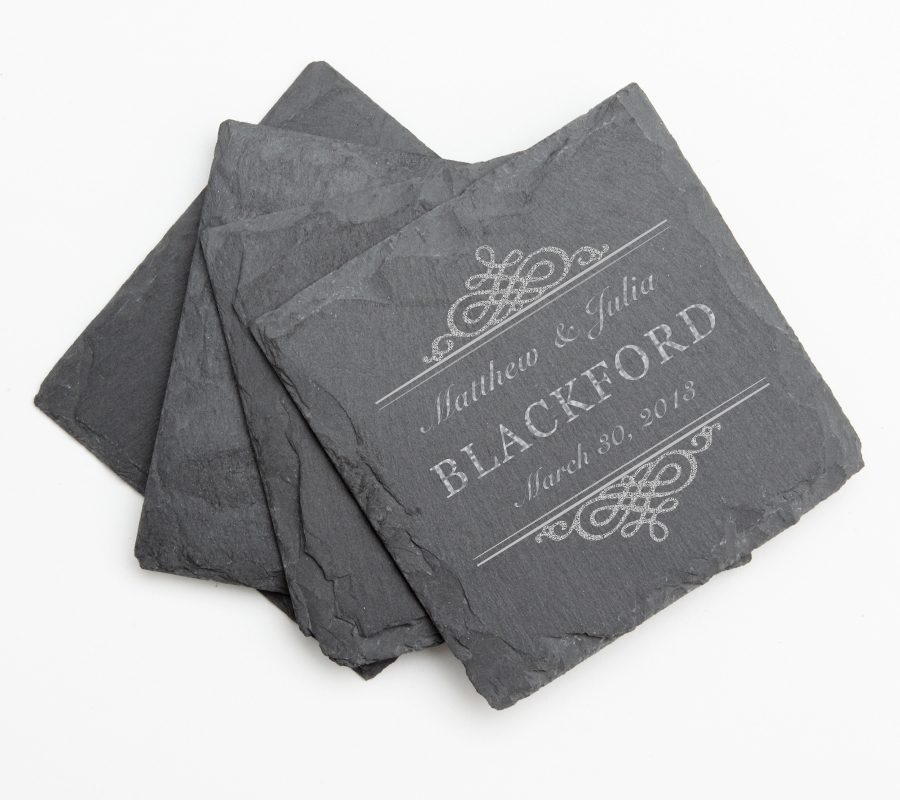 Personalized Slate Coasters Engraved Slate Coaster Set DESIGN 14 SCS-014