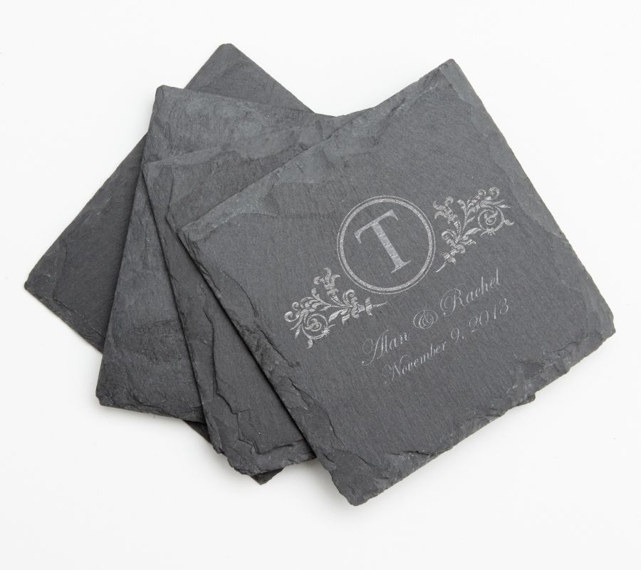 Personalized Slate Coasters Engraved Slate Coaster Set DESIGN 15 SCS-015