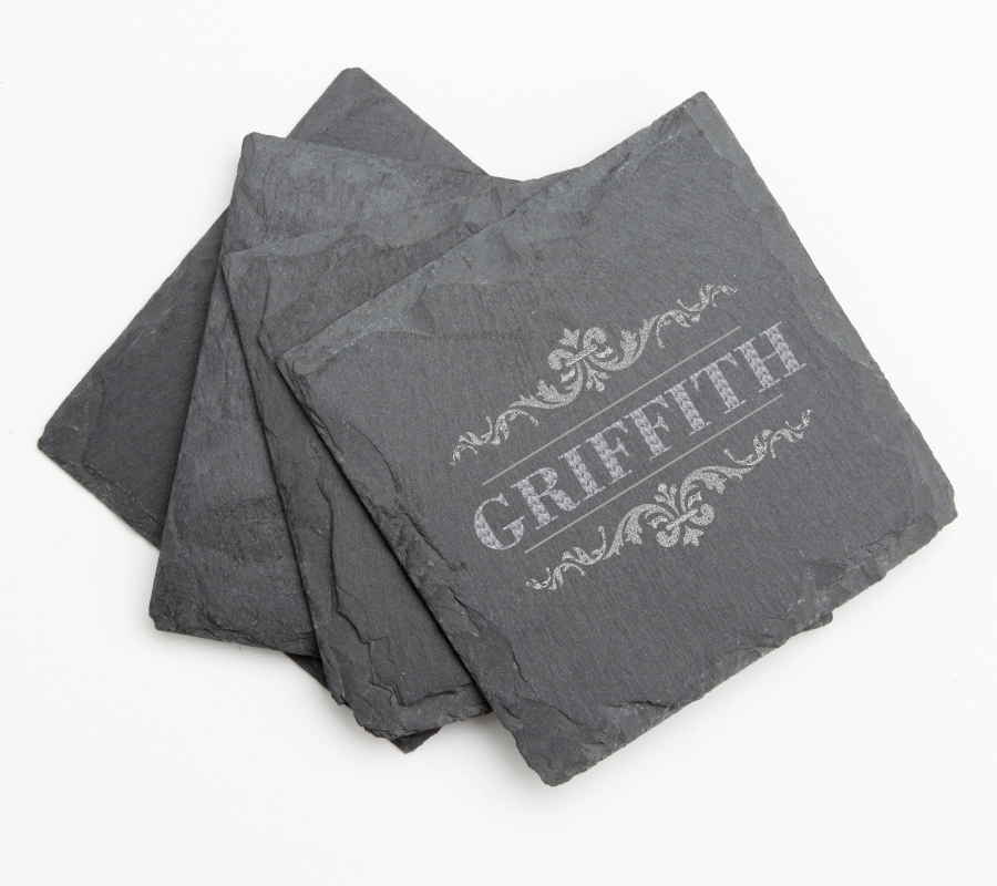 Personalized Slate Coasters Engraved Slate Coaster Set DESIGN 16 SCS-016