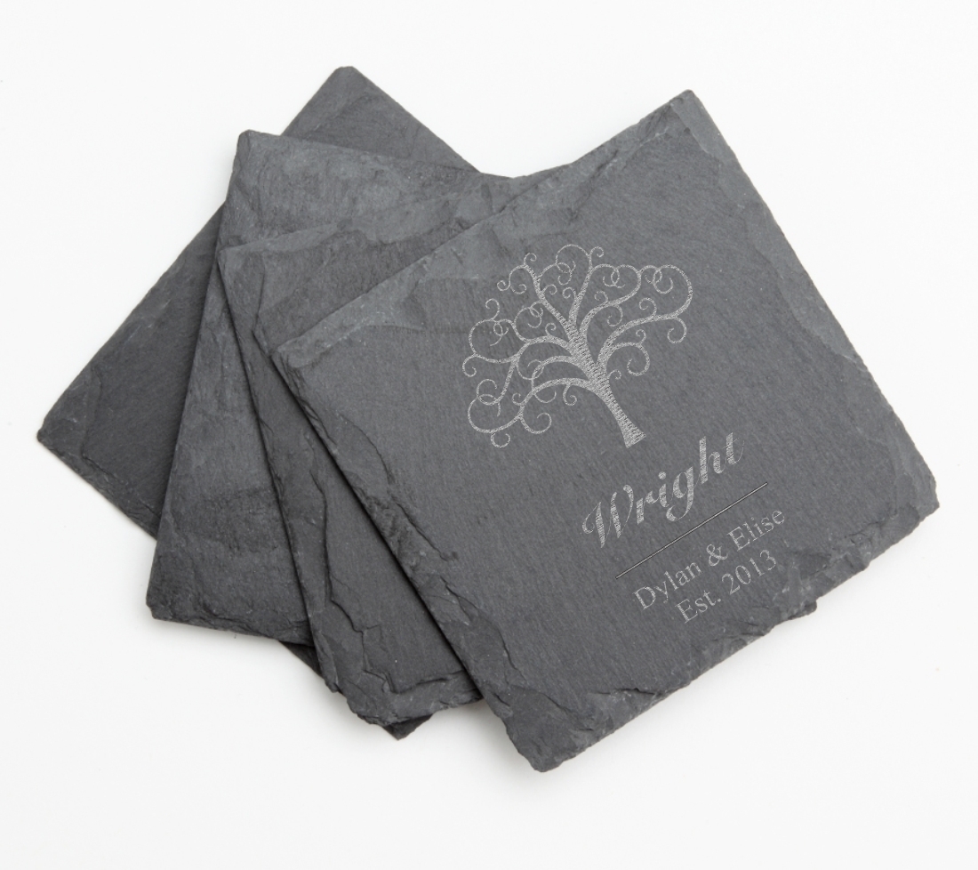 Personalized Slate Coasters Engraved Slate Coaster Set DESIGN 18 SCS-018