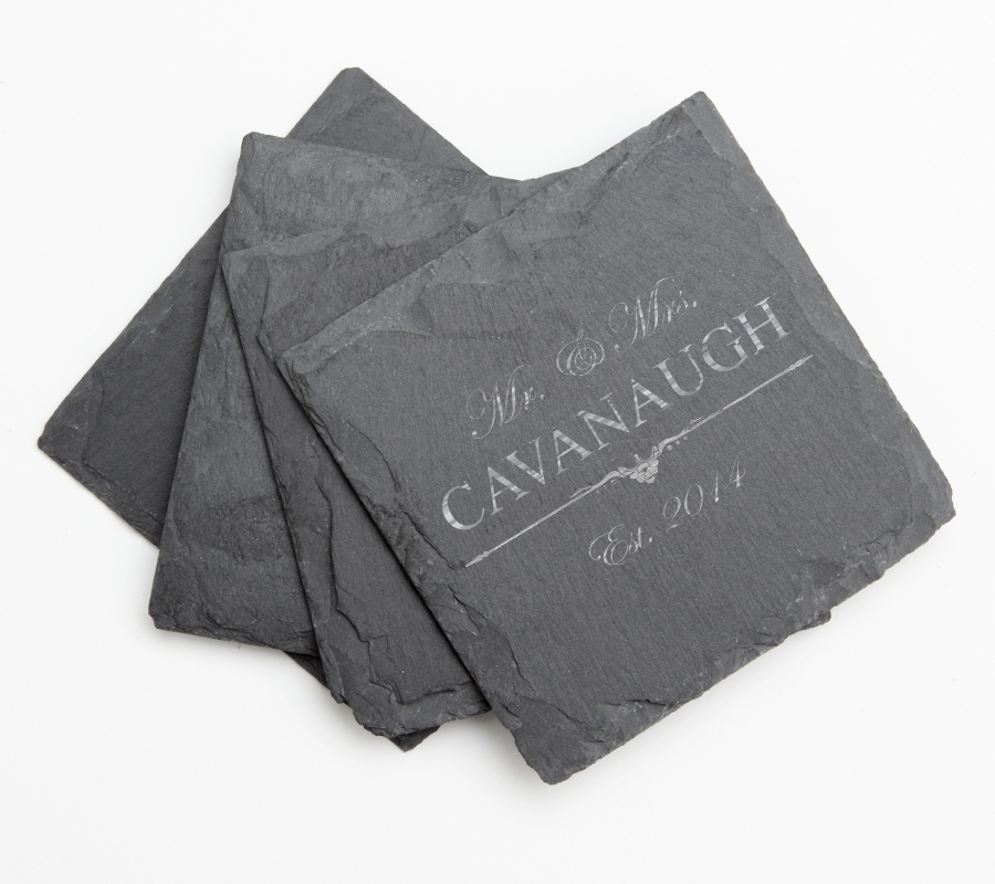 Personalized Slate Coasters Engraved Slate Coaster Set DESIGN 19 SCS-019