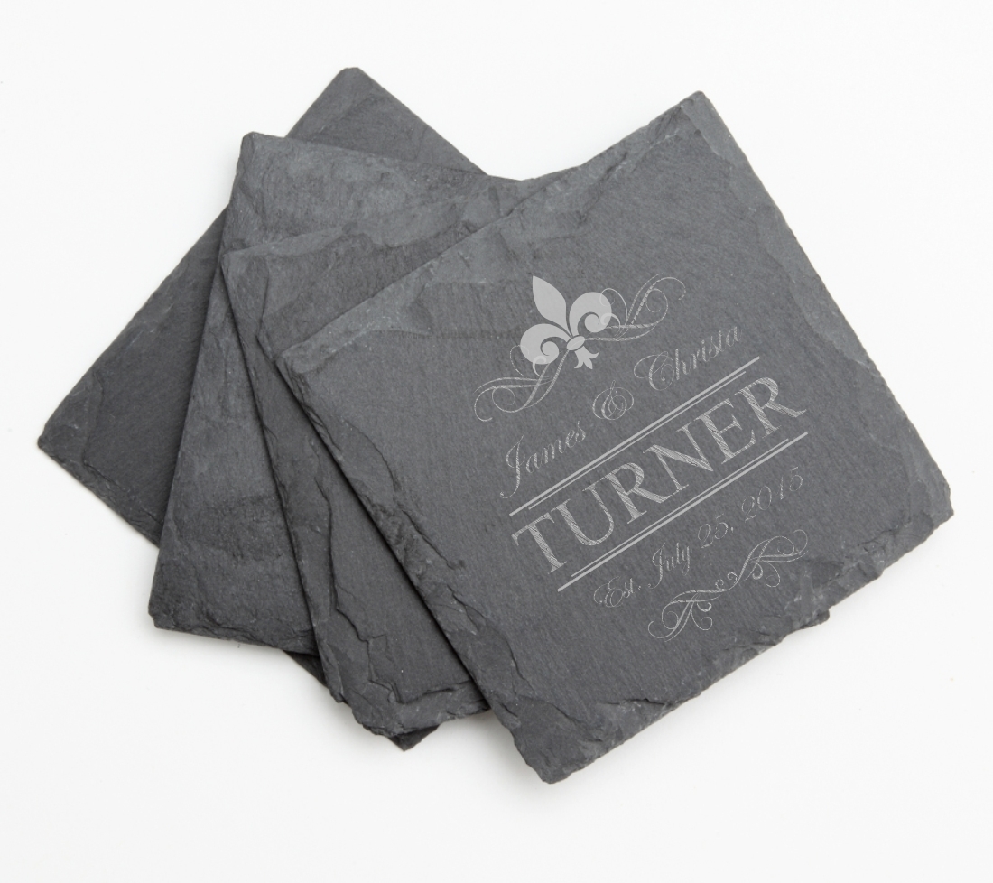 Personalized Slate Coasters Engraved Slate Coaster Set DESIGN 20 SCS-020