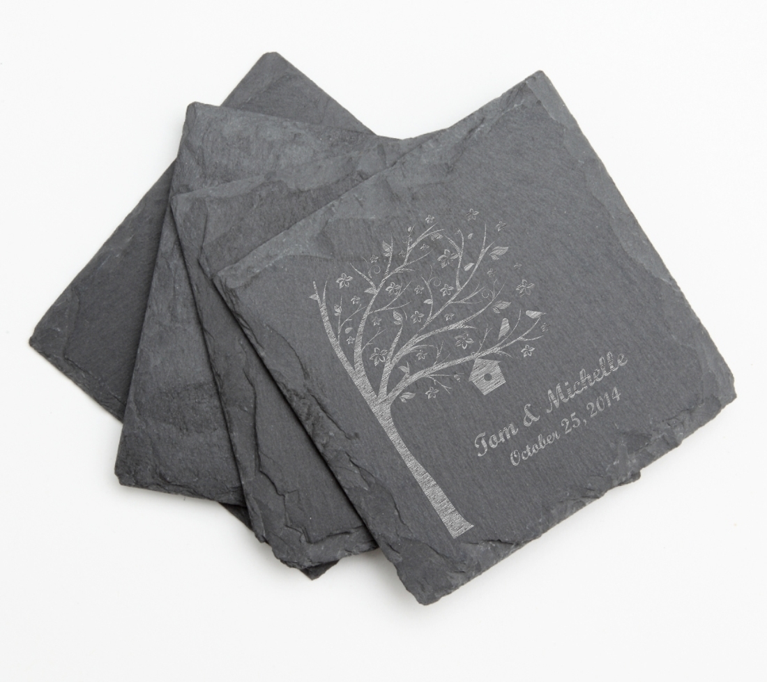 Personalized Slate Coasters Engraved Slate Coaster Set DESIGN 27 SCS-027